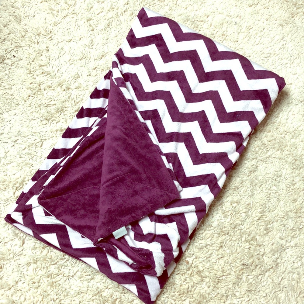 Soft purple and white chevron throw blanket